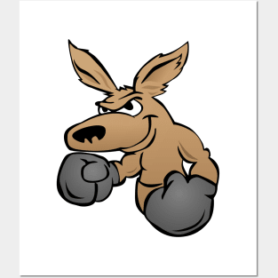 Boxing Kangaroo Cartoon Posters and Art